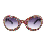 LBAshades New large oval Y2K fashion sunglasses Trendy handmade diamond shades futuristic sunglasses
