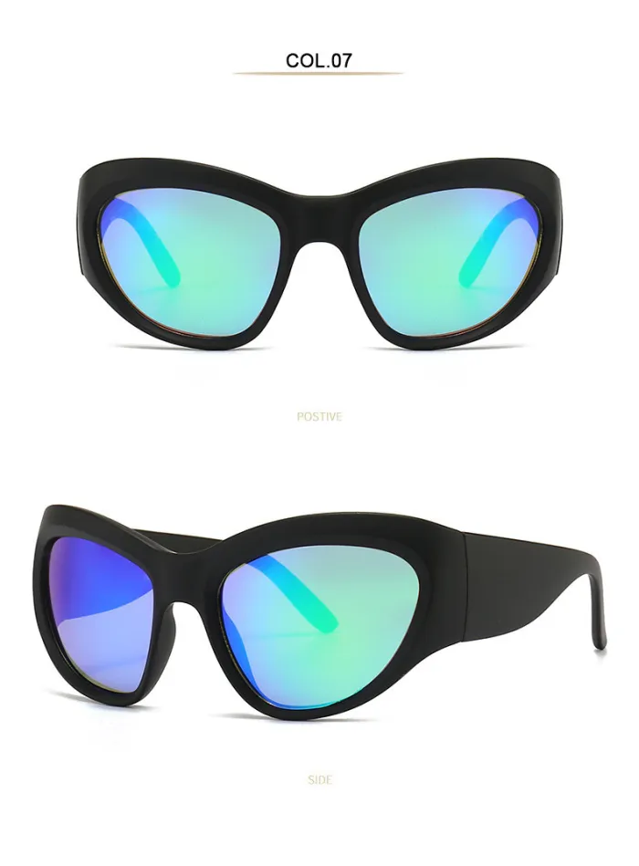 Vintage Hip Hop Big Shades Glasses  Outdoor Sports Fishing Driving Sunglasses Men Fashion Wrap Around Y2K Big Frame Sunglasses