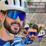 Kapvoe 4 Lens Riding Cycle Sunglasses Sports Goggles Good Protection Uv400 Lens Windproof Cycling Glasses Sunglasses Unisex