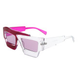 2023 Wholesale Luxury Custom Logo Shades Women Designer Brand Transparent Sun Glasses Mens Square Stitching Color Sunglasses