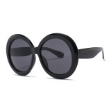 2023 Trendy Brand 90s Big Eyeglasses Plastic Frame Circle Shades Glasses Lady Oversized Round Frame One Piece Sunglasses