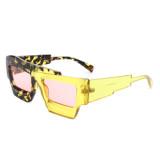 2023 Wholesale Luxury Custom Logo Shades Women Designer Brand Transparent Sun Glasses Mens Square Stitching Color Sunglasses