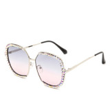 Personality Fashion Oversized Sunglasses Women Diamond Sunglasses Uv400 Metal Frame Luxury Sunglasses For Women