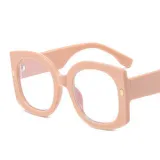 Fashion Big Frame Oval Rivet Sunglasses Women 2023 New Retro Oversized Square Flat Top Sun Glasses Modern Leopard Print Shades