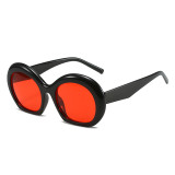 Oversized Round Irregular Women Fashion Sunglasses 2023 Luxury Brand Designer Half Thick Frame Sun Glasses Men Retro Oval Shades