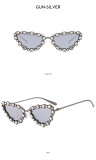 Cat Eye Hot Sale Luxury Small Lens Sunglasses Custom Logo Rhinestone Sunglasses Women