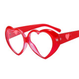 2022 New Arrival Colorful Frame Anti Blue Light Glasses Women's Oversized Heart Glasses Effect