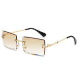 New Style Rimless Sunglasses Women's Square Ocean Sunglasses Fashion Street Photography Gradual Color Glasses