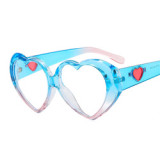 2022 New Arrival Colorful Frame Anti Blue Light Glasses Women's Oversized Heart Glasses Effect