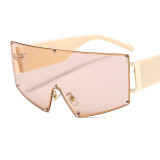 2023 Luxury Brand One Piece Oversized Sunglasses Women Vintage Arched Square Sun Glasses Men Wide Leg Rimless Hip Hop Eyewear