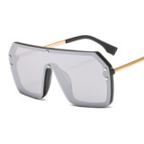 Oversized Luxury One Piece Square Rimless Women Sunglasses 2023 Vintage Brand Metal Sun Glasses Oculos Gafas Lentes De Sol UV400