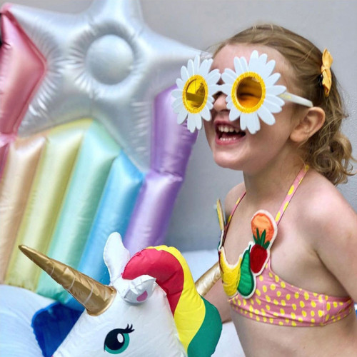 New Fashionable Children's Funny Sunglasses Party Photography Cartoon Daisy Glasses Beach Sunscreen Sunglasses