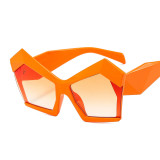 2023 Unique Irregular Personality Oversized Sunglasses Women New Luxury Brand Candy Color Square Green Orange Party Sun Glasses