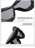 Wholesale Hot Selling INS Fashion Thick Frame Oval Round Striped Eyewear Inflated Sunglasses for Women Men
