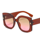 Fashion Big Frame Oval Rivet Sunglasses Women 2023 New Retro Oversized Square Flat Top Sun Glasses Modern Leopard Print Shades