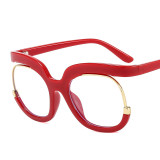2023 New Fashion Unique Round Frame Optical Anti-blue Glasses Women Vintage Big Leopard Transparent Eyeglasses Female Spectacles