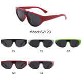 S2129 Vintage One Piece Sun Glasses For Women 2023 New Fashion Small Frame Candy Color Shades Female Y2k Sunglasses
