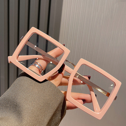 1329 Rough Frame Large Square Anti-blue Light Glasses 2023 Oversized Eyewear Frames Opticalmputer Eyeglasses For Women