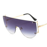 Rimless One Piece Sunglasses Women Fashion Gradient Eyewear Men Oversized Outdoor Driving Sun Glasses Shades UV400