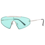 2023 Fashion Oversized Rimless Cat Eye Sunglasses Women Brand Punk One Piece Sun Glasses Men Steampunk Goggle Eyeglasses UV400