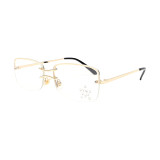 Wholesale UV400 Double Bridge Stylish Rimless Square Sunglasses Personality Women  Star Diamond Luxury Design Shades Eyewear