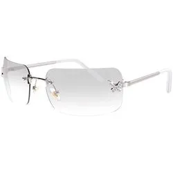 122 Rimless square sunglasses pc unisex uv400 sunglasses women 2023 retro diamond  gafas de sol glasses women