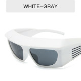 2023 Newest UV400 Gafas De Sol Custom Logo Men Women Y2k Oversized Exaggerated Rectangular Thick Frame Sunglasses