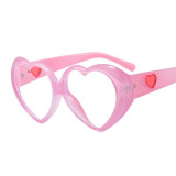 2022 New Arrival Colorful Frame Anti Blue Light Glasses Women's Oversized Heart Glasses Effect