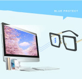 1329 Rough Frame Large Square Anti-blue Light Glasses 2023 Oversized Eyewear Frames Opticalmputer Eyeglasses For Women
