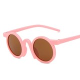 Fashion trendy designer sunglasses 2023 cute white plastic round frame kids cartoon sunglasses wholesale baby girls sunglasses