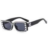 Fashion Rhinestone Frame Square Sunglasses Ladies Diamond 2023 New Sun Glasses Luxury Brand Designer UV400 Colorful Shades Women
