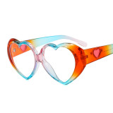 2022 New Arrival Colorful Frame Anti Blue Light Glasses Women's Oversized Heart Glasses Effect