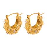 2023 Fashion New Stainless Steel 18K Gold Earring Premium Sense Inlaid Zircon Personality Delicate Hoop Earrings