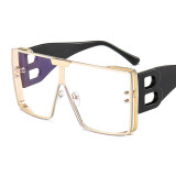 Fashion Large Frame B Letters Sunglasses Women 2023 Luxury Brand Retro Square Metal Sun Glasses Men Fashion Gradient Shades Lady