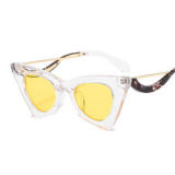 Trendy Oversize Metal Shade Women Potical Glasses Frame Cat Eye Sunglasses
