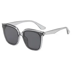 New sunglasses fashion trend square transparent sunglasses Korean version of large frame slim glasses