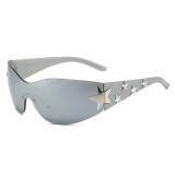 LBAshades  9387 diamond frameless sunglasses 2023 five star y2k fashion glasses hip-hop oversized sunglasses