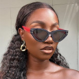 Colorful Green Luxury Brand Vintage Women Sunglasses 2023 New Metal Line Leg Cat Eye Sun Glasses Female Red Brown Shades Oculos