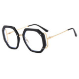 Anti Blue Light Polygon Round Reading Glasses Women 2023 Fashion Luxury Brand Design Glasses Transparent Women's Eyeglass Frame