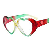 2022 New Arrival Colorful Frame Anti Blue Light Glasses Women's Oversized Heart Glasses Effect