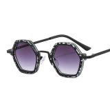 Retro Punk Hip Hop New Sunglasses Personality Small Frame Multilateral Metal Mixed Men's Women Fashion Sunglasses
