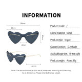 Fashion Love Heart Style Hip Hop Sunglasses for Women  Metal Frame Rimless Cut Edge Personality Sun Glasses UV400 Protection