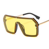 Oversized Luxury One Piece Square Rimless Women Sunglasses 2023 Vintage Brand Metal Sun Glasses Oculos Gafas Lentes De Sol UV400