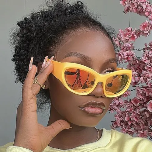 2023 New Ins Sports Sunglasses Goggle Women Retro Wrap Around Sun Glasses Men Y2K Shades Oversized Cat Eye Eyewear Da Sole Donna