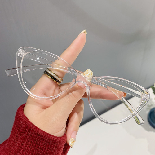 PC Optical Frame Blue Light Metal Spring Legs Women Anti Blue Light Glasses Cat Eye Female Glasses