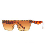 Unisex Trendy Rectangle Sunglasses Women Male Brand Designer Metal Frame One Piece Sunglasses Women Men Big Shades Eyewear 2023