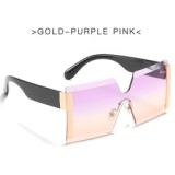 Luxury Oversized One-PIece Square Rimless 2023 Women Orange Sunglasses