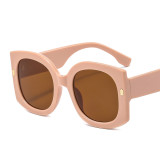 Fashion Big Frame Oval Rivet Sunglasses Women 2023 New Retro Oversized Square Flat Top Sun Glasses Modern Leopard Print Shades