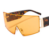 2023 Luxury Brand One Piece Oversized Sunglasses Women Vintage Arched Square Sun Glasses Men Wide Leg Rimless Hip Hop Eyewear