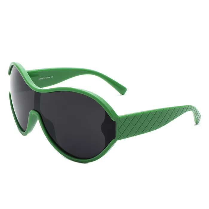 LBAshades 2127 Oversized  Vintage Unique Sunglasses Women Men One Piece  Lens 2023 Luxury Brand Oval Sports Punk Sun Glasses